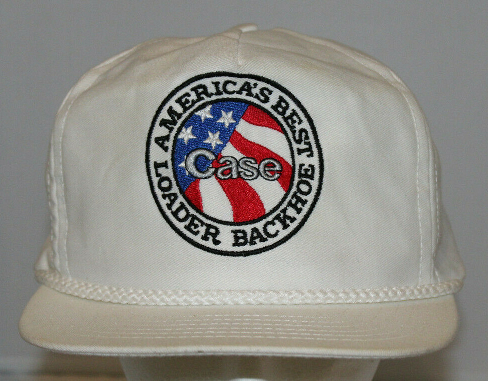 Case Loader Backhoe white baseball hat cap adjust… - image 1
