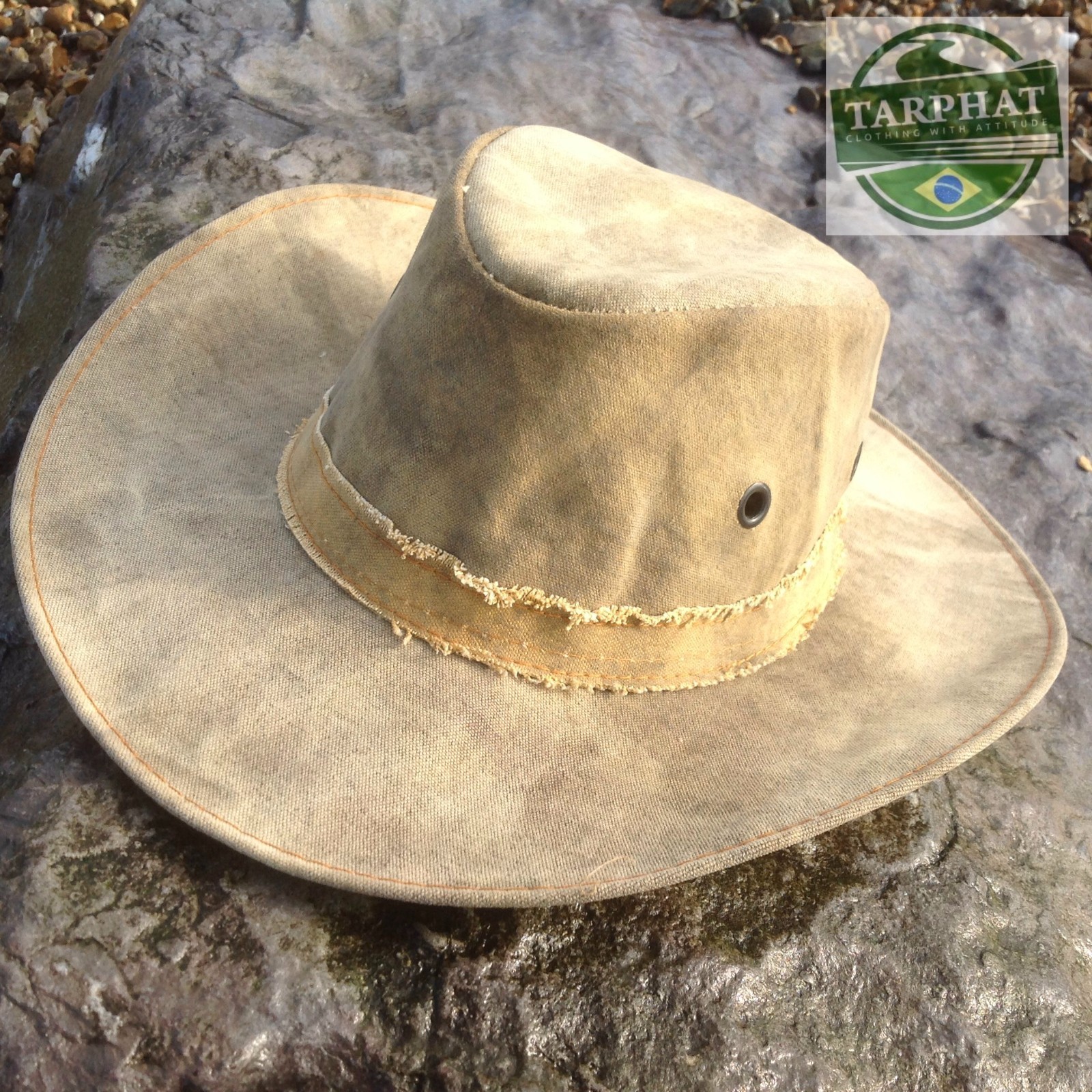 Tarp Hat made from recycled truck tarps from Brazil Wide Brim Hat6