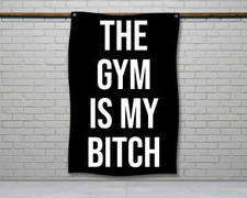 Motivational Gym Flag - Fitness Wall Art Home Gym Decor