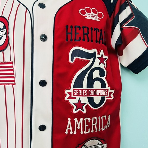 Vintage Denim Distillery Heritage by America Vandals Jersey Shirt Sz M 1776-77 - Picture 4 of 15