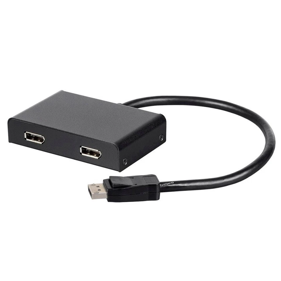 2-Port DisplayPort 1.2 4K 1080p 21.6 Gbps Multi Display MST Adapter Splitter Hub - Image 2 of 4