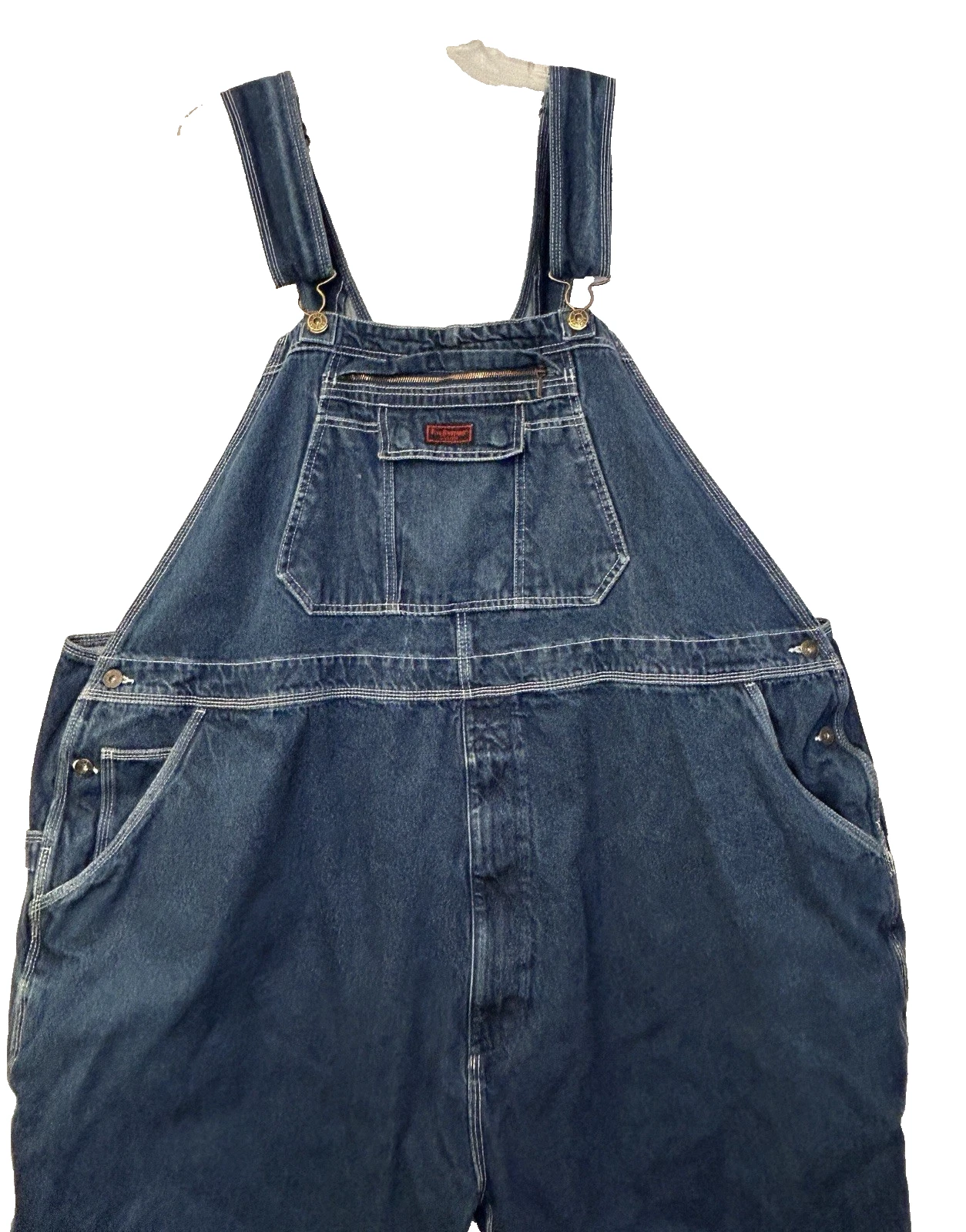 Vintage Five Brother Bib Carpenter Farmer Rancher Dark Blue Cotton Overall 50x30
