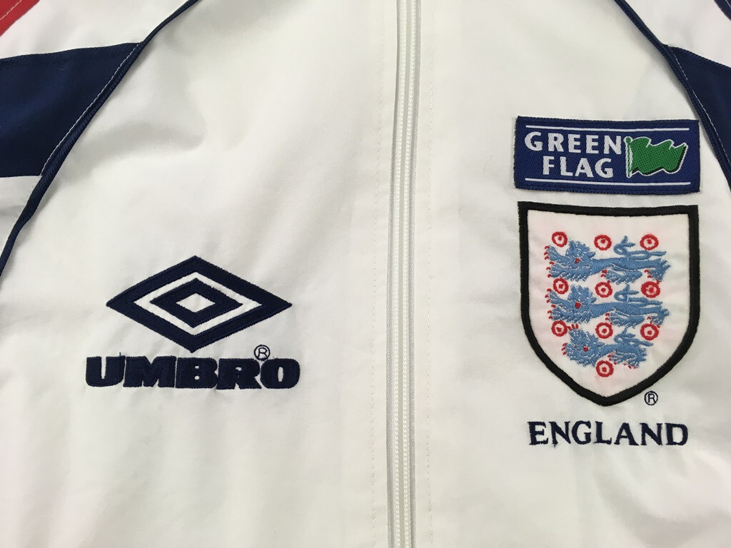 England 1997 1998 World Cup Green Flag Umbro jacket 1990s vintage