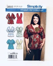 Simplicity 3893 - Women's Tops - Size BB 20W-28W 