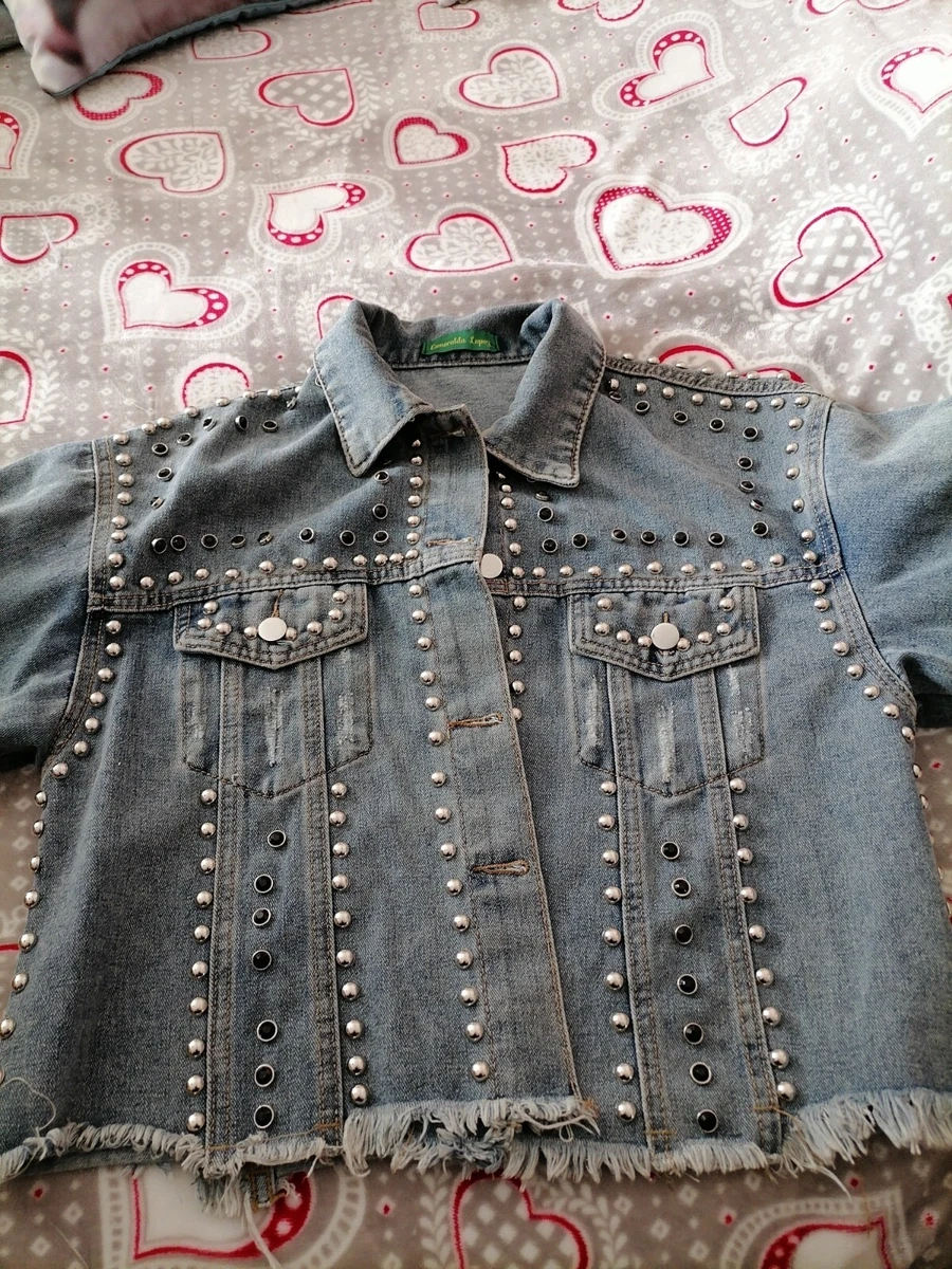 Giubbino di clearance jeans con borchie