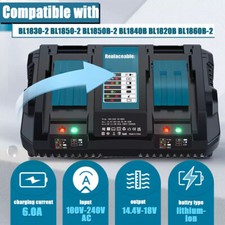 For Makita 18 Volt LXT Li-Ion Dual Port Rapid Optimum Battery Charger NEW