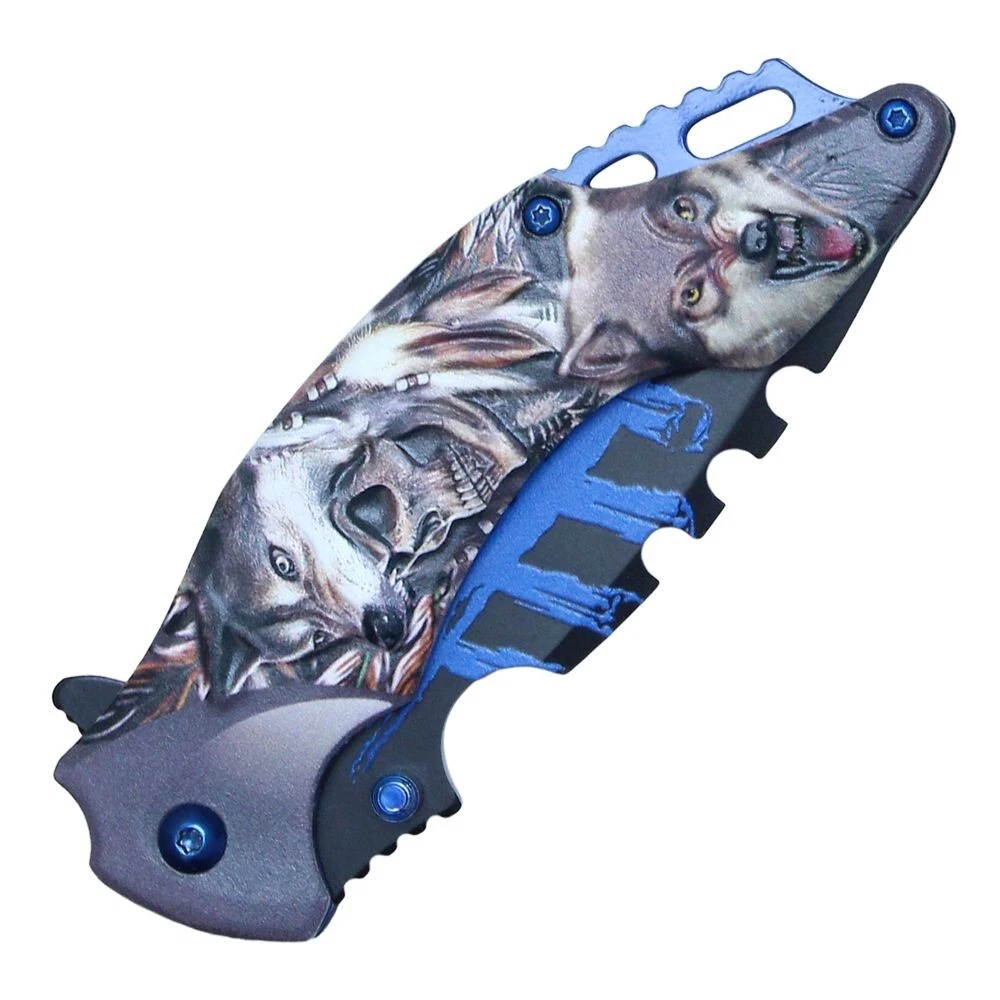Blue Camo Pocket Knives