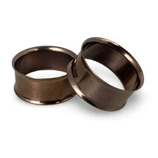 Pair of CHOCOLATE GOLD Steel Double Flare Tunnels set gauges plugs PICK SIZE