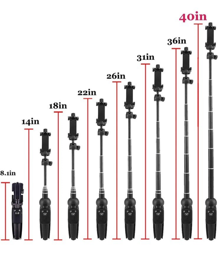 Bluehorn All in One Selfie Stick Phone Tripod Remote Control 40" Aluminum Alloy - Picture 8 of 14