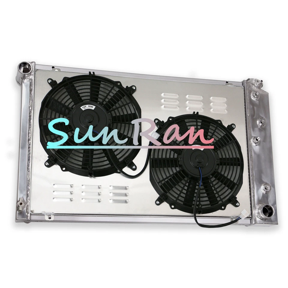 Radiador de 3 filas + ventilador de cubierta compatible con Buick Wildcat 1966-1969 / 1968-1972 Skylark 26" W 162 Foto 3 de 4