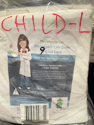 Large Disposable Lab Coats for Kids, 9 Pack Scientist Coats Doctor Coat Lab(S5)
