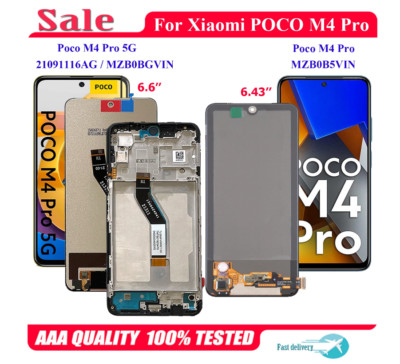 Für Xiaomi POCO M4 Pro 4G / 5G LCD Display Touchscreen Digitizer mit Rahmen Set