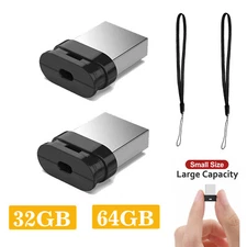 2Pack Small 32GB 64GB USB 2.0 Drive U Stick USB Flash Pen Drive Memory Sticks