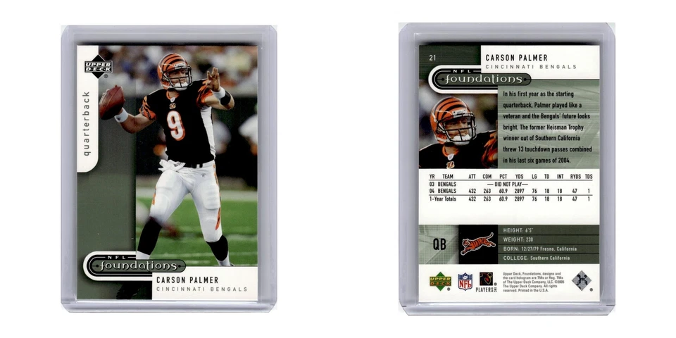 2005 Upper Deck Foundations Carson Palmer Bengals #21 - Image 3 of 3
