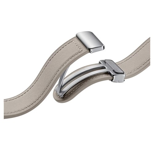 SAMSUNG Galaxy Watch 4 5 6 7 Hybrid Eco Leather D-Buckle (One Click) S/M - Cream - Picture 5 of 5