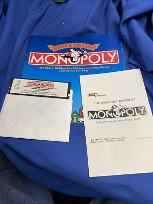 Vintage Virgin Games Computer Edition Monopoly 1991 For TANDY 1000 and IBM