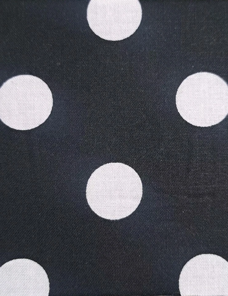 100% Cotton 4in Pre Cut Quilt Squares 24pk Yellow White Black Polka Dots Fabric - Image 2 of 4