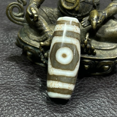Old Tibetan Nepalese Himalayan Ancient 3 eye Old Dzi Talisman Beads Amulet abc - Foto 2 di 15