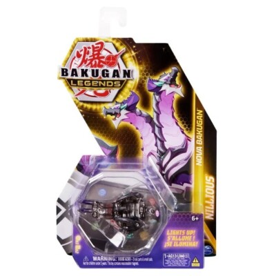 NEW Bakugan Legends Nova Bakugan Nillious Light Up Action Figures w/ Trading Car