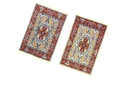 2 x Handgeknüpfter Orientteppich Moud   Auto Fußmatten( 60 X 40 CM)   Neu Top