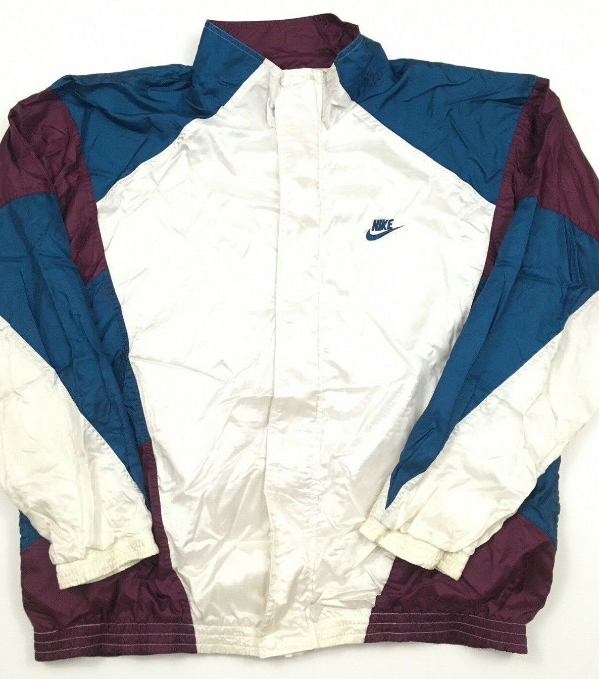 Vtg 90s Nike Men Windbreaker Jacket Color Block Spell Out Nylon Lined Tag L | eBay