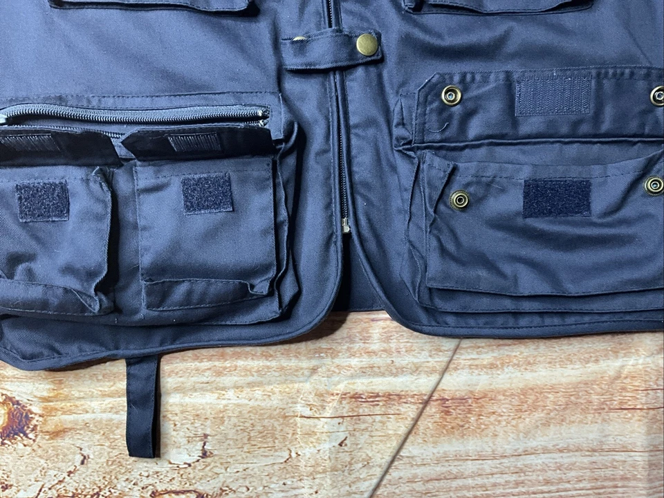 VINTAGE Moose Creek Vest Adult L Blue Hunting Fishing Full Zip Pockets - Image 2 of 4