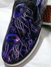 VANS Shoes Hand Detailed Custom Classic Slip On Mens ANY size Jelly Fish