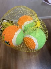 Spunky Pup Medium Squeaky Tennis Balls Dog Safe Fetch Toy 3 pack