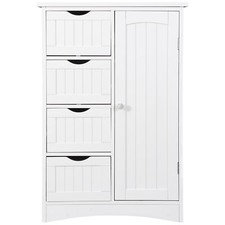 Modern Spacious 4-Drawer Bathroom Cupboard Floor Cabinet for Towel Storage