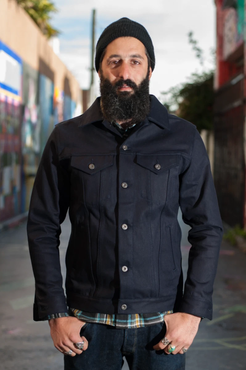 New 3sixteen Type III Jacket Shadow Selvedge Black Indigo Trucker Denim selvedge