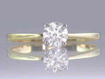 Diamant Solitär Verlobungsring Brillant zertifiziert 0,45ct G VS1 VG 18kt Gold