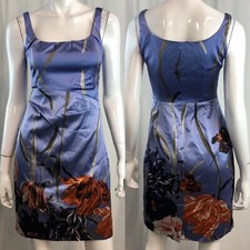 NWT $348 Elie Tahari 2 Blue Spa Floral Silk Stretch Chrissie Tank Sheath Dress
