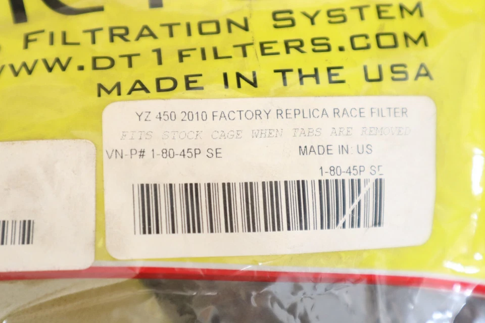 FILTRO DE AIRE DT-1 RACING DT 1 - YAMAHA 1-80-45SEP YAMAHA YZ450 2010 RÉPLICA DE FÁBRICA Foto 3 de 4