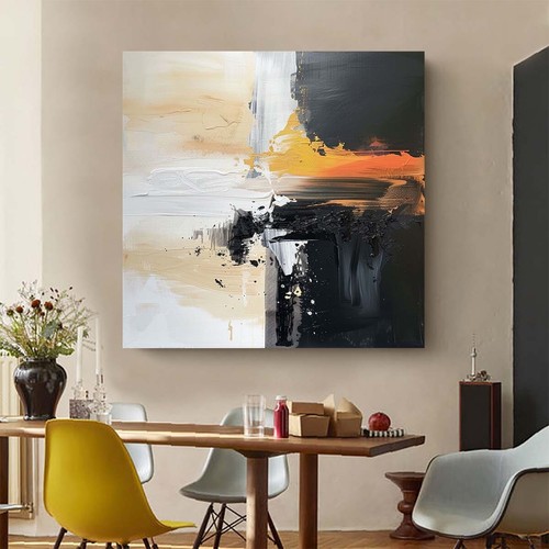 Hand Painted Abstract Oil Paintings On Canvas Home Decor Wall Black and