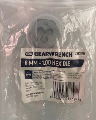 Gearwrench 388757N 6mm x 1.00 NC Hex Die | eBay