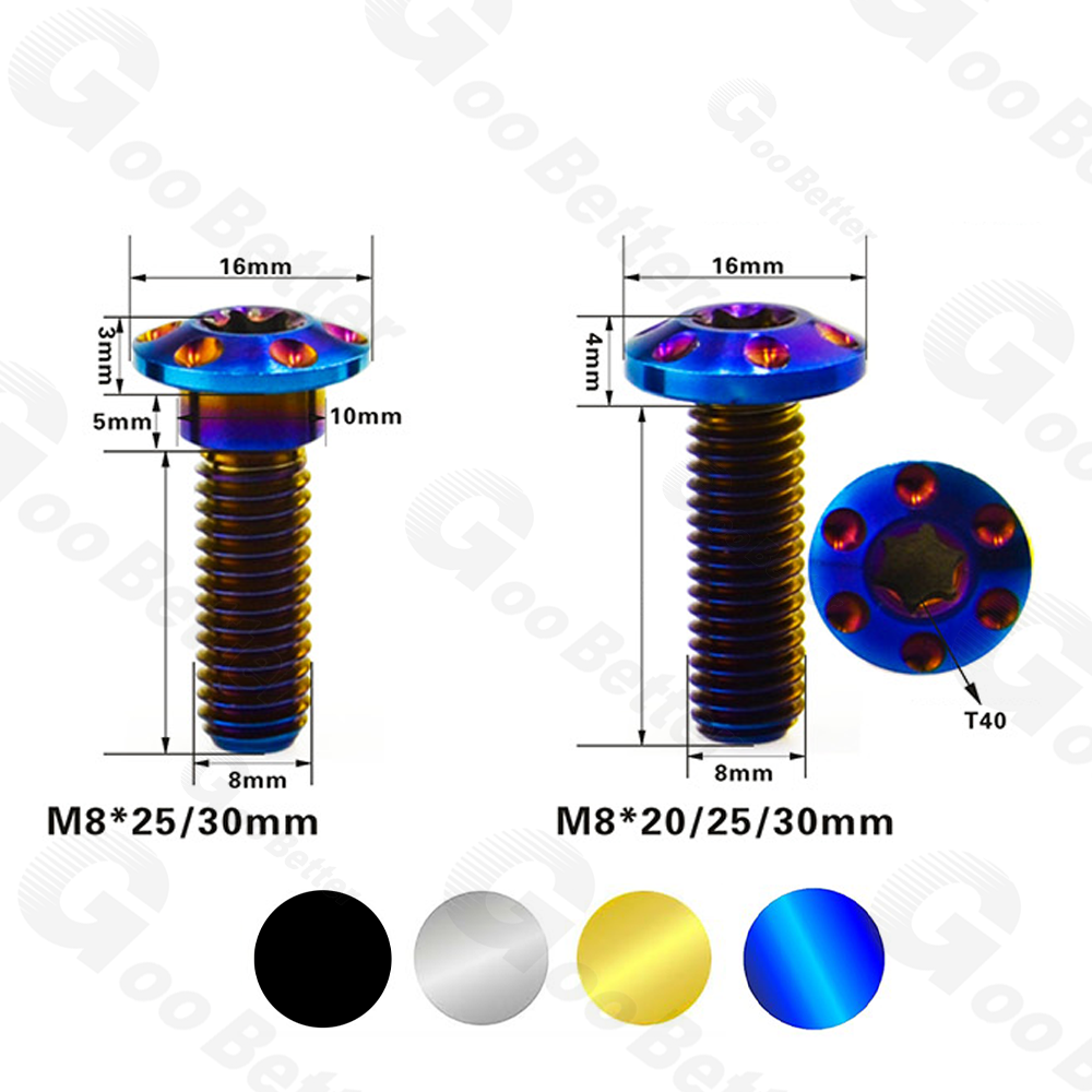 6x Titan Rotorschrauben Für Scheibenbremsen – M5x10 Mm, Torx, Superleicht (7,5 G), Für Fahrräder