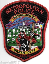 Washington D.C. Metro  "Death City"  (4" x 5" size) shoulder police patch (fire)