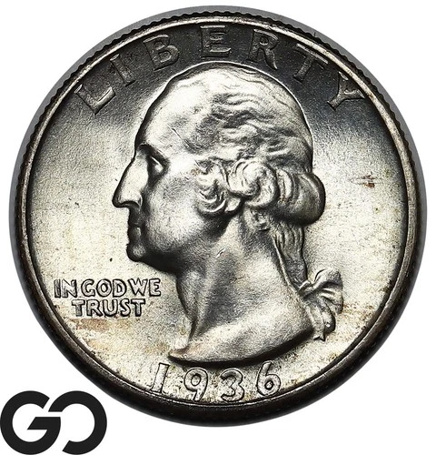 1936 Washington Quarter, Solid Gem BU++