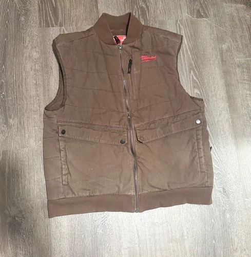 Milwaukee M12 Heated Gear Vest Mens Large Brown Workwear Full Zip No Battery - product listing photo