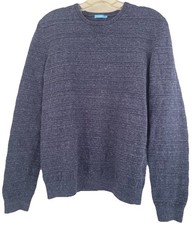 J. McLaughlin Crewneck Sweater Women  s Small Blue Cotton Textured Pullover