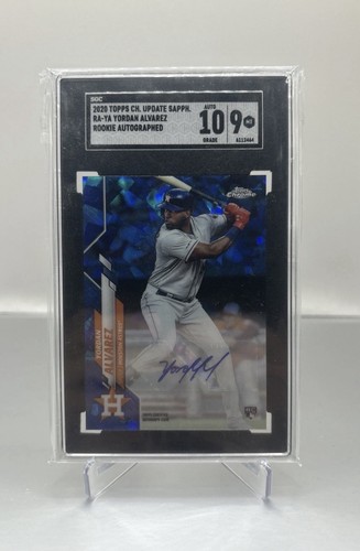 Yordan Alvarez Topps 2020 Chrome Sapphire RC Auto RA-YA SGC 10 AUTO 9