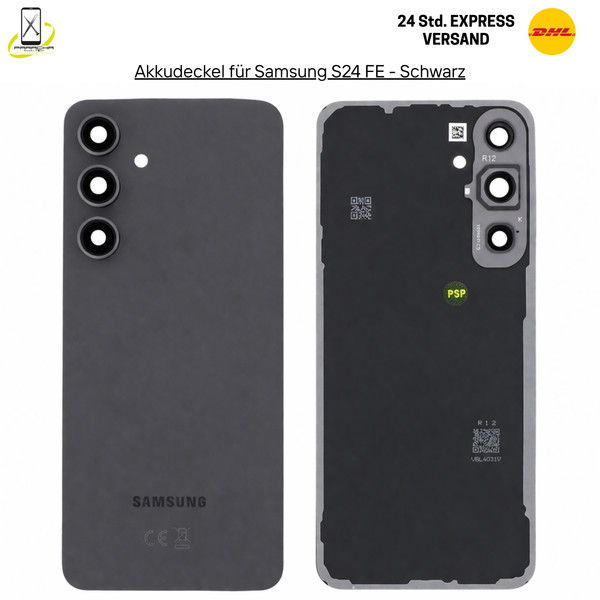 100% Original Samsung Galaxy S24Fe S721B Akkudeckel Backcover Deckel Schwarz-image