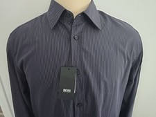 BOSS HUGO BOSS LUCAS 01 104 Black TAG NEW Men's Regular Fit CASUAL SHIRT Sz XL