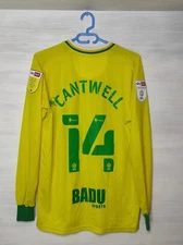 #14 TODD CANTWELL NORWICH CITY FC 2020-21 HOME SHIRT ERREA JERSEY SOCCER SIZE L