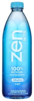 Zen Wtr Vapor Distilled Alkaline Water Bottle 50.7 Fl Oz