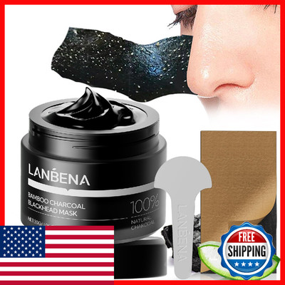LANBENA 2.0 Bamboo Charcoal Blackhead Remover Mask + 60 Nose Strips