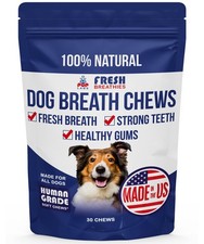 All-Natural Dental Chews, Dog Breath Treatment That Supports Gut Health,30 Count