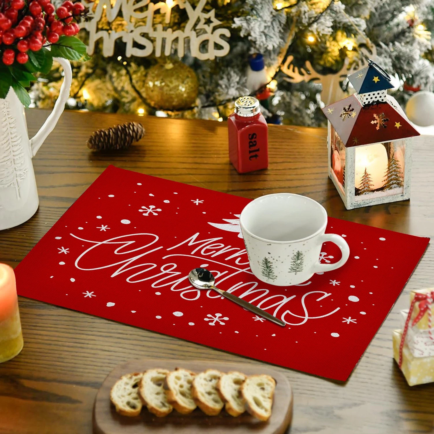 Merry Christmas Placemats for Dining Table