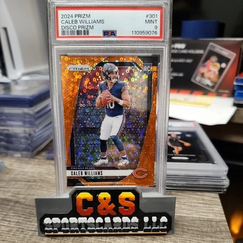 CALEB WILLIAMS 2024 PRIZM ORANGE DISCO #301 ROOKIE CARD PSA 9