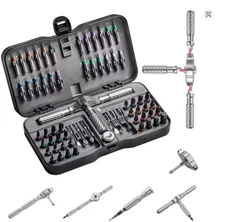 VMAN 66-in-1 Ratchet Screwdriver Set Multi Magnetic Bits Tool Kit for PC/Desk